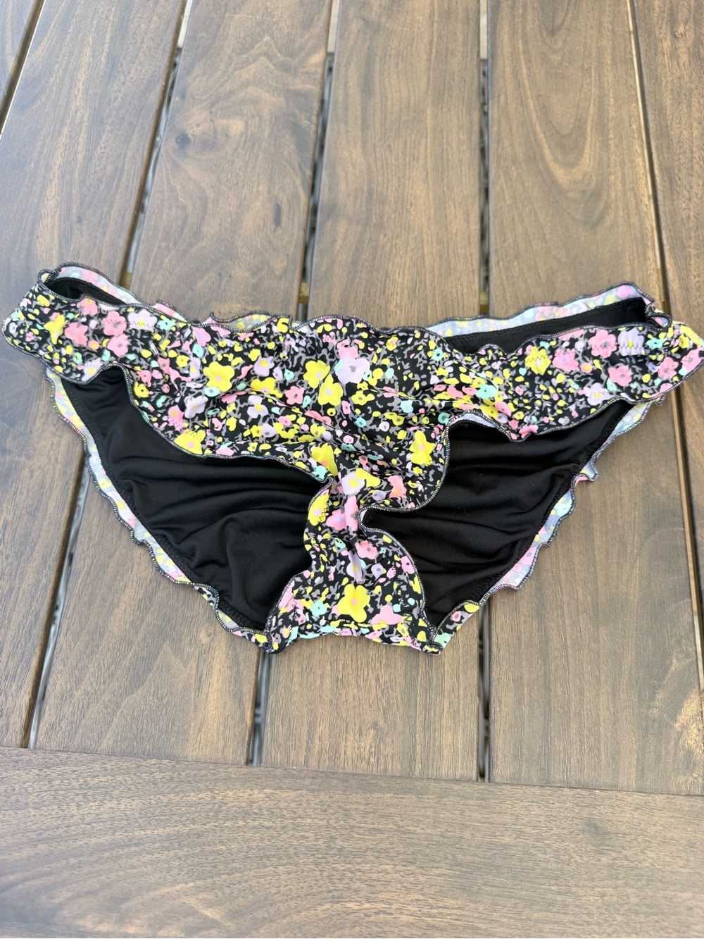 Victoria's Secret Floral Black Bikini Bottom